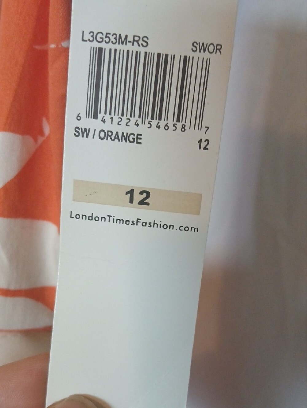 NWT London Times Orange and White Floral Belted Midi Dress - Picture 4 of 4